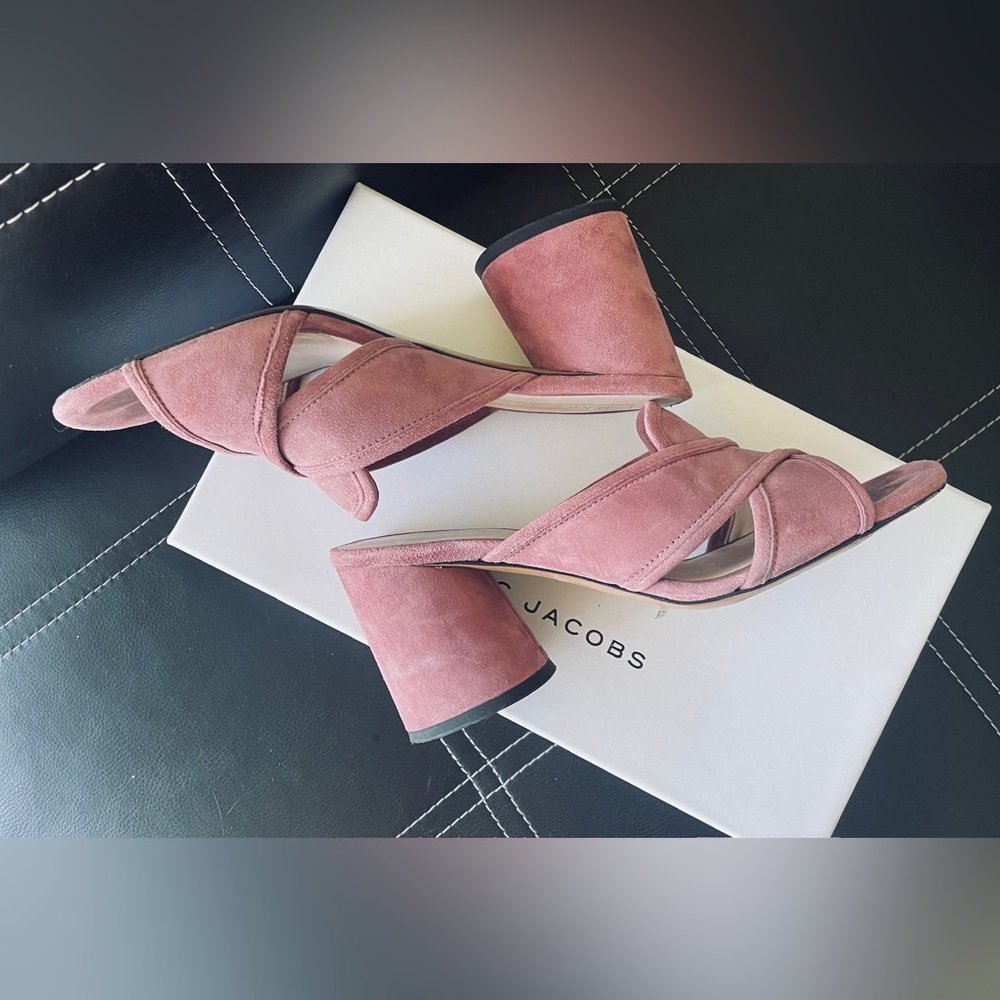 Marc Jacobs Aurora Suede Dusty Pink sandals size 7 (37) - Picture 2 of 12